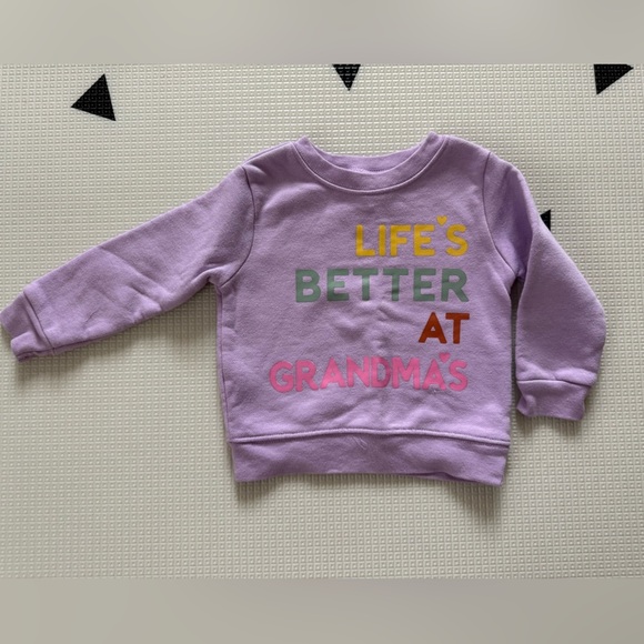 Garanimals|Baby girl crewneck sweater,fleece lined,Life is better at Grandma’s• - Picture 5 of 5